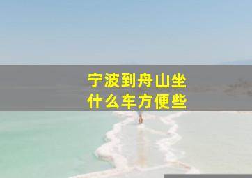 宁波到舟山坐什么车方便些