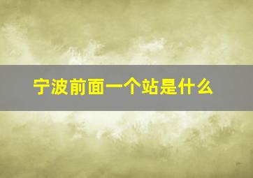 宁波前面一个站是什么