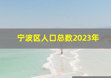 宁波区人口总数2023年