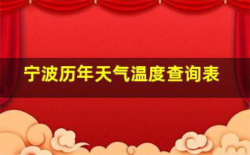 宁波历年天气温度查询表