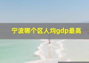 宁波哪个区人均gdp最高