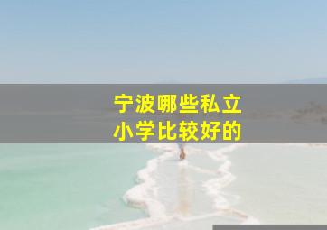 宁波哪些私立小学比较好的