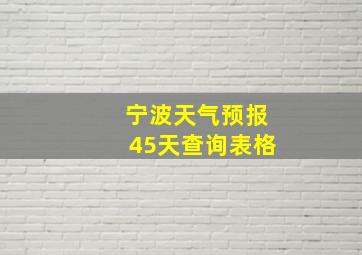 宁波天气预报45天查询表格