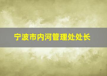 宁波市内河管理处处长