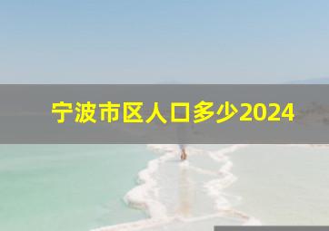 宁波市区人口多少2024