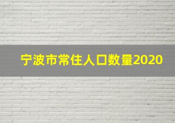 宁波市常住人口数量2020