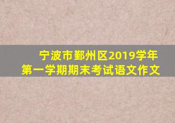 宁波市鄞州区2019学年第一学期期末考试语文作文