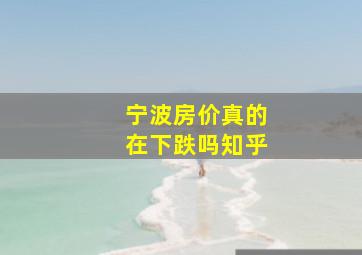 宁波房价真的在下跌吗知乎