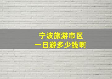 宁波旅游市区一日游多少钱啊