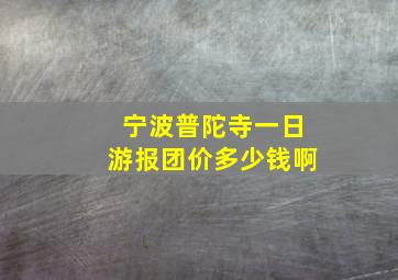 宁波普陀寺一日游报团价多少钱啊