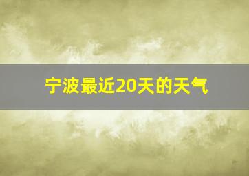 宁波最近20天的天气