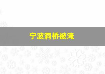 宁波洞桥被淹