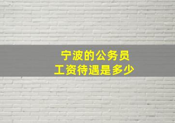 宁波的公务员工资待遇是多少