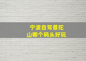 宁波自驾普陀山哪个码头好玩