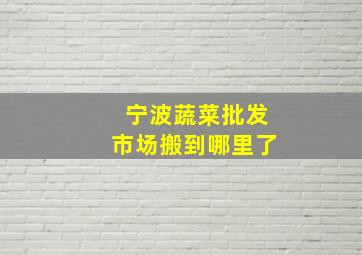 宁波蔬菜批发市场搬到哪里了