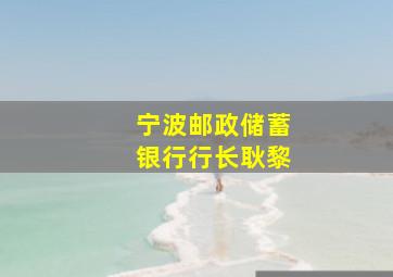 宁波邮政储蓄银行行长耿黎