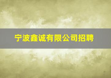 宁波鑫诚有限公司招聘