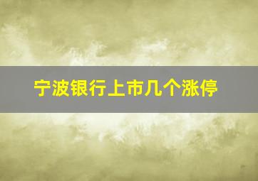 宁波银行上市几个涨停