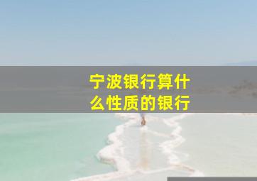 宁波银行算什么性质的银行