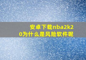 安卓下载nba2k20为什么是风险软件呢