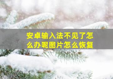 安卓输入法不见了怎么办呢图片怎么恢复