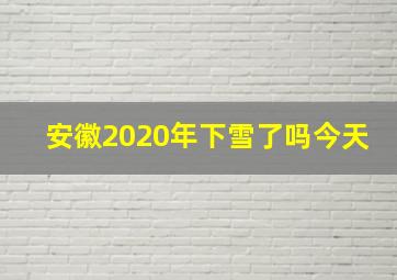 安徽2020年下雪了吗今天