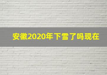 安徽2020年下雪了吗现在