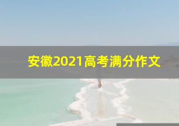 安徽2021高考满分作文