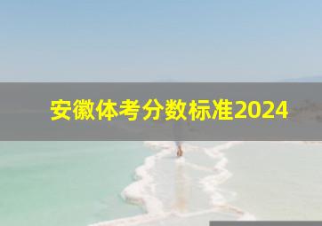 安徽体考分数标准2024