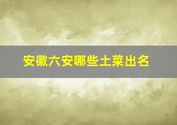 安徽六安哪些土菜出名