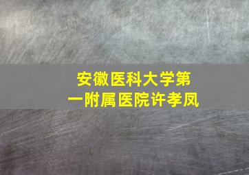 安徽医科大学第一附属医院许孝凤