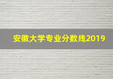 安徽大学专业分数线2019