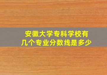 安徽大学专科学校有几个专业分数线是多少