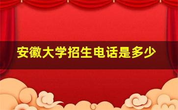 安徽大学招生电话是多少