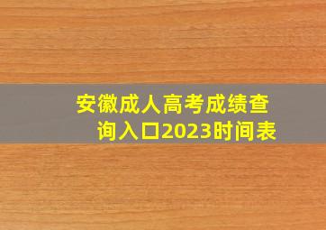 安徽成人高考成绩查询入口2023时间表