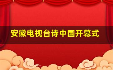 安徽电视台诗中国开幕式