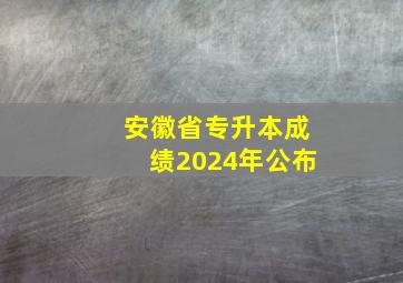 安徽省专升本成绩2024年公布