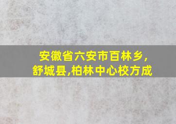 安徽省六安市百林乡,舒城县,柏林中心校方成