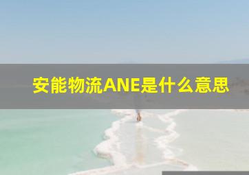 安能物流ANE是什么意思