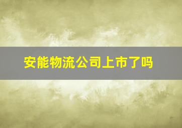 安能物流公司上市了吗