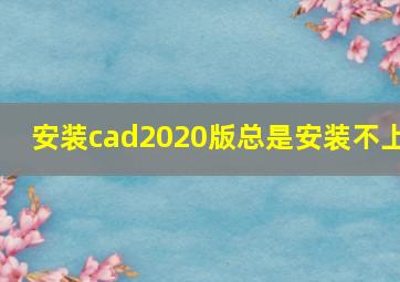 安装cad2020版总是安装不上