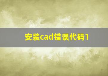 安装cad错误代码1