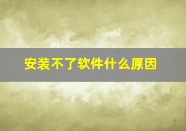 安装不了软件什么原因