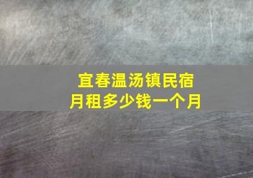 宜春温汤镇民宿月租多少钱一个月