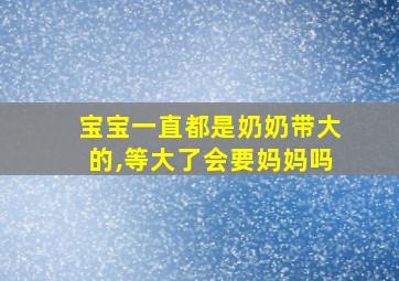 宝宝一直都是奶奶带大的,等大了会要妈妈吗