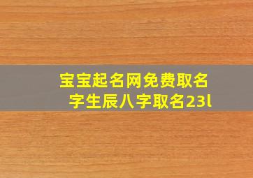 宝宝起名网免费取名字生辰八字取名23l