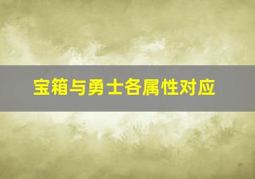 宝箱与勇士各属性对应