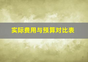 实际费用与预算对比表