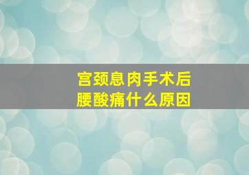 宫颈息肉手术后腰酸痛什么原因