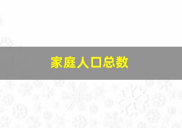 家庭人口总数